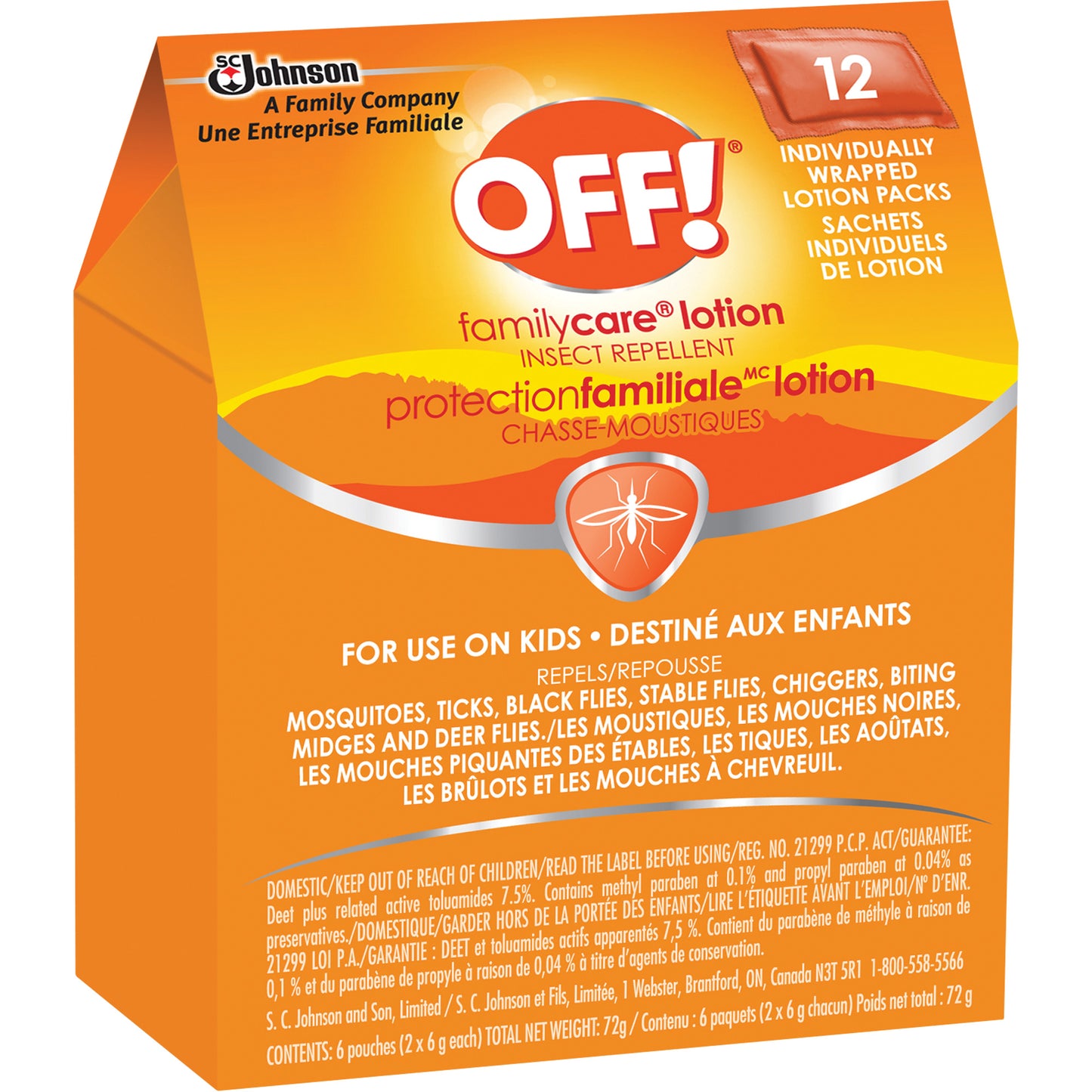 SC Johnson OFF! FamilyCare® Insect Repellent, 7.5% DEET, Lotion, 6 g