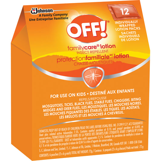 SC Johnson OFF! FamilyCare® Insect Repellent, 7.5% DEET, Lotion, 6 g
