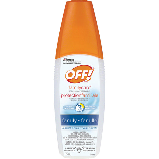 SC Johnson OFF! FamilyCare® Summer Splash® Insect Repellent, 7% DEET, Spray, 175 ml