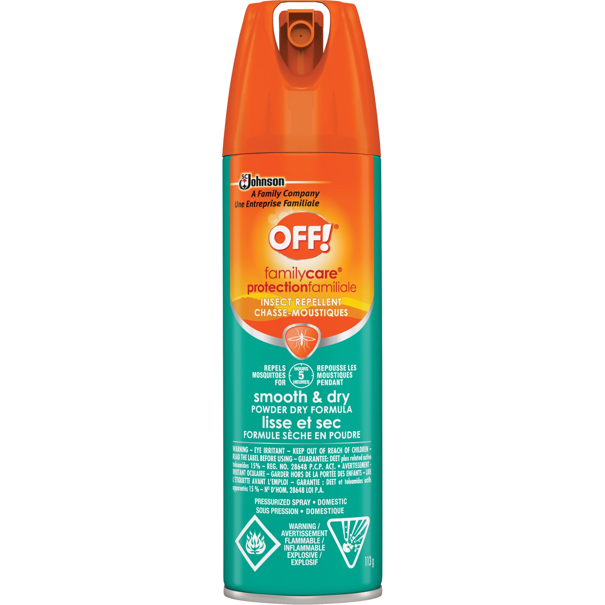 SC Johnson OFF! FamilyCare® Smooth & Dry Insect Repellent, 15% DEET, Aerosol, 113 g