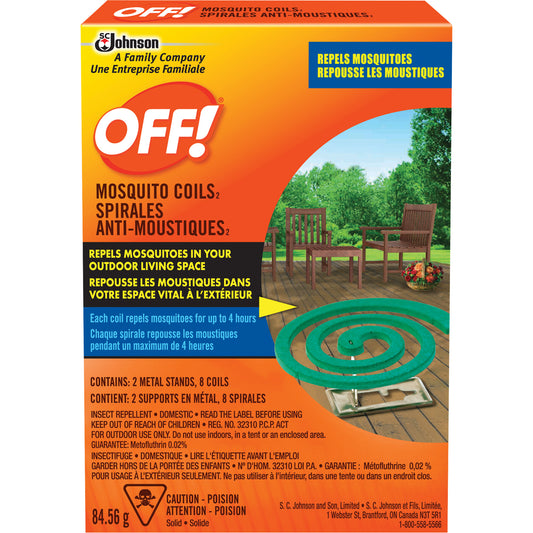 SC Johnson OFF! Mosquito Repellent Coils, DEET Free, Coil, 84.56 g