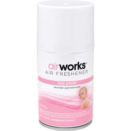 AirWorks® Metered Air Fresheners, Fresh Baby Powder, Aerosol Can