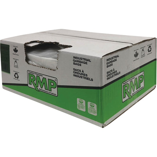 Industrial Garbage Bags, Utility, 20" W x 22" L, 0.64 mils, Clear, 23 L (6 Gal.) Capacity