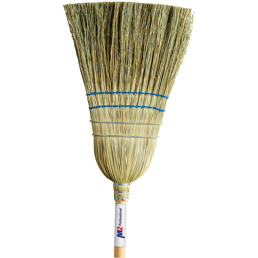 Heavy-Duty Corn Broom, 2-String, Wood Handle