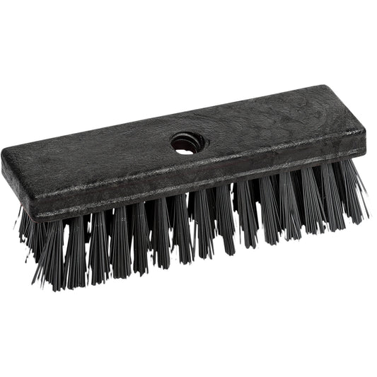 Utility Brush with Threaded Hole, 8" L, Synthetic Bristles, Black