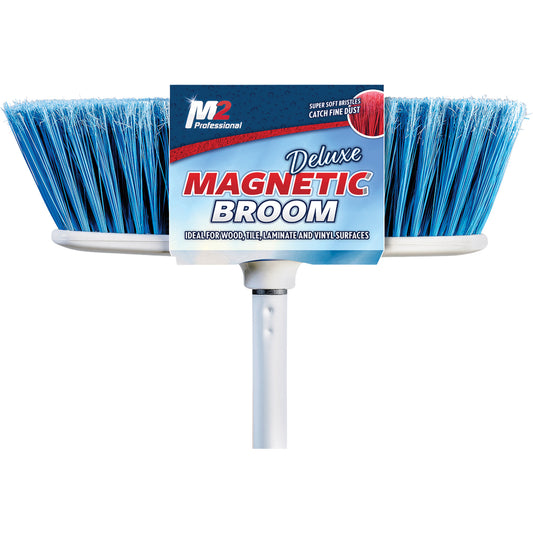 Flat Magnetic Indoor Broom with Handle, 48" Long