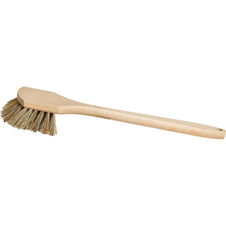 Long-Handle Pot Brush, 20" L, Tampico/Palmyra Bristles, Beige