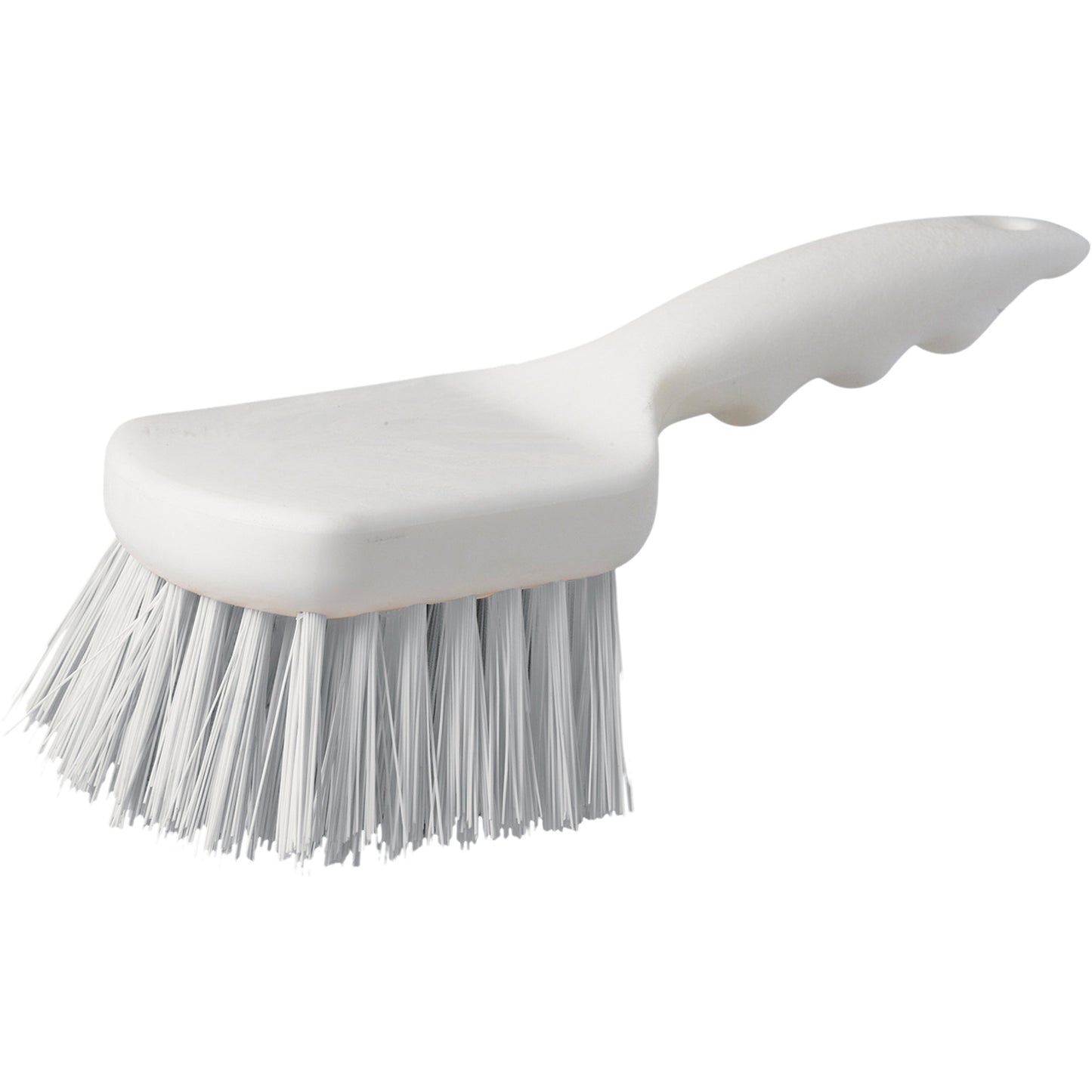Short Handle Pot Brush, 9" L, Polypropylene Bristles, White