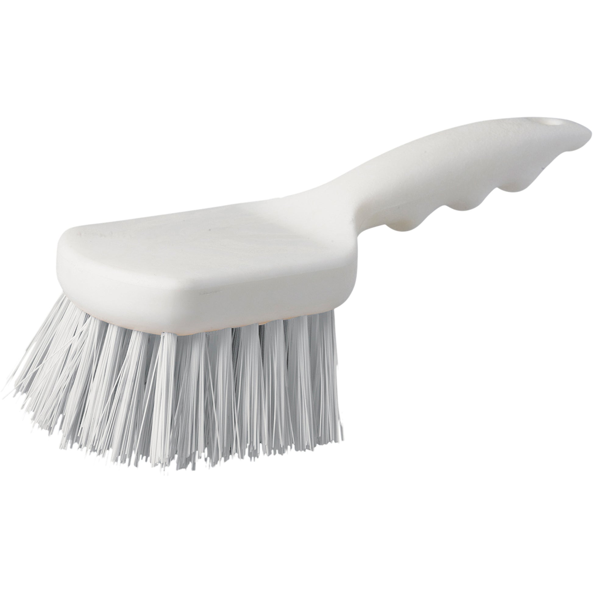 Short Handle Pot Brush, 9" L, Polypropylene Bristles, White