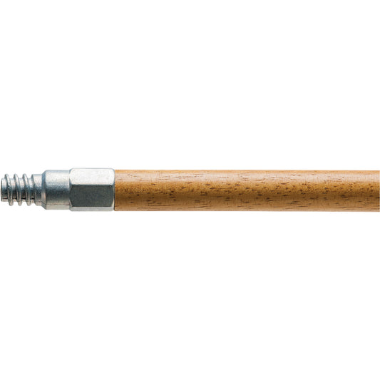 Handle with Metal Tip, Wood, ACME Threaded Tip, 1-1/8" Diameter, 60" Length