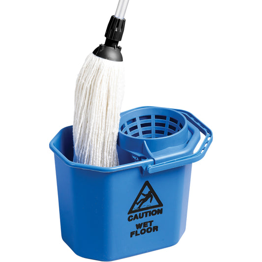 Heavy-Duty Mop Cone Pail, Strainer, 3 US Gal. (12 Quart), Blue