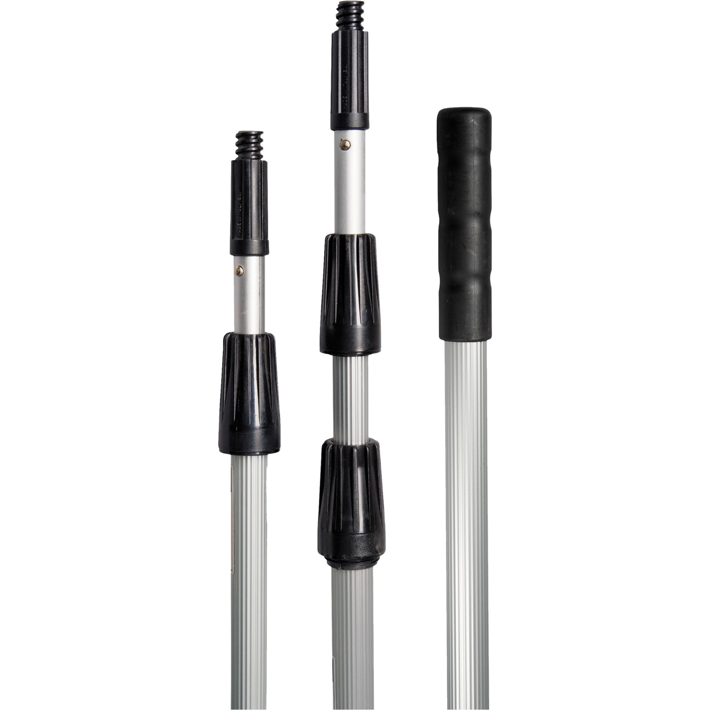 3-Piece Extension Handle, Metal, Telescopic, Threaded Taper Tip, 1" Diameter, 192" Length