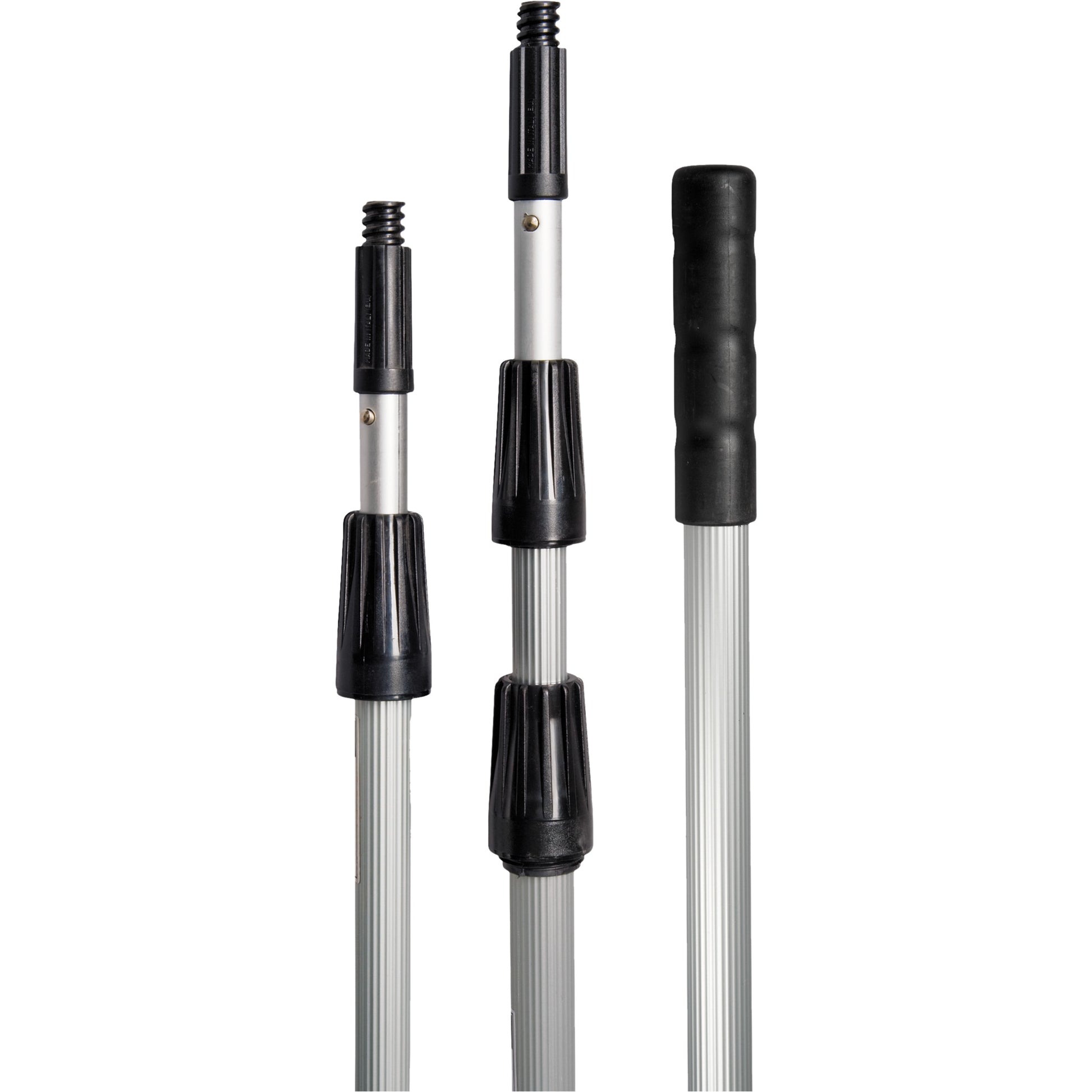 3-Piece Extension Handle, Metal, Telescopic, Threaded Taper Tip, 1" Diameter, 192" Length