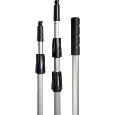 3-Piece Extension Handle, Metal, Telescopic, Threaded Taper Tip, 1" Diameter, 192" Length