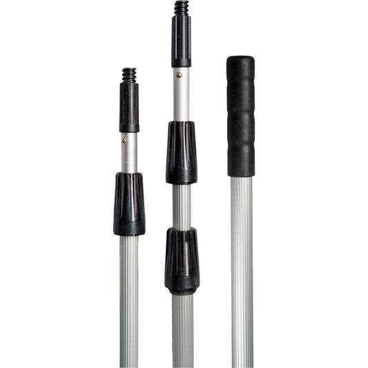 3-Piece Extension Handle, Metal, Telescopic, Threaded Taper Tip, 1" Diameter, 192" Length
