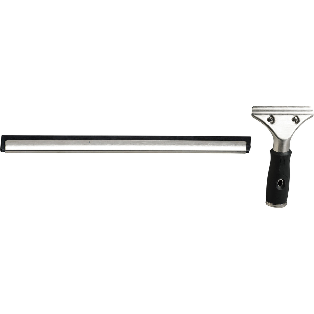 Window Squeegee with Handle, 12", Rubber, Stainless Steel Frame