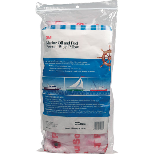 3M Marine Oil and Fuel Absorbent Bilge Pillow, Oil Only, 15" L x 7" W, 12.1 gal Absorbency/Pkg.