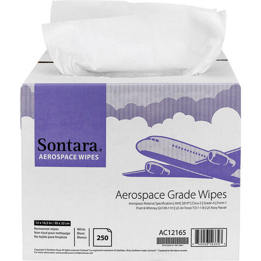 Sontara® Aerospace Grade Wipes, 250 Wipes, 16-1/2" x 12"