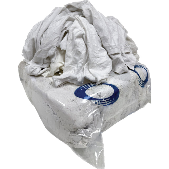 Wiping Rags, Cotton/Fleece, White, 25 lbs.