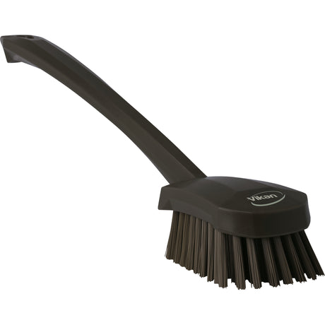 Long Handle Brush, Stiff Bristles, 15-3/4" Long, Black