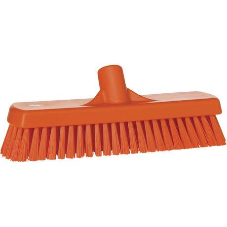 Deck & Wall Scrub Broom, Stiff Bristles, 12", Polyester, Orange