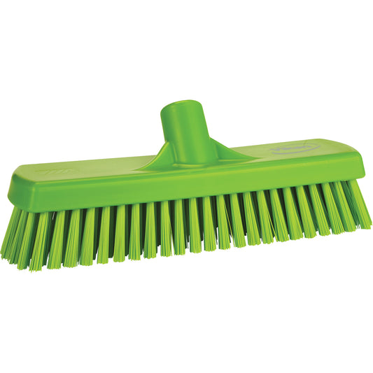 Deck & Wall Scrub Broom, Stiff Bristles, 12", Polyester, Lime