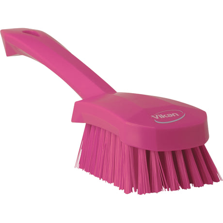 Short-Handled Churn Brush, Stiff Bristles, 10" Long, Pink