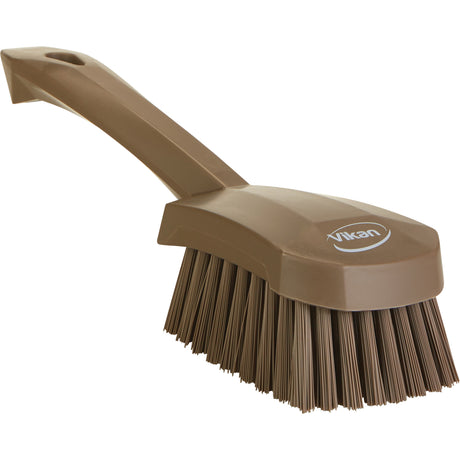 Short-Handled Churn Brush, Stiff Bristles, 10" Long, Brown