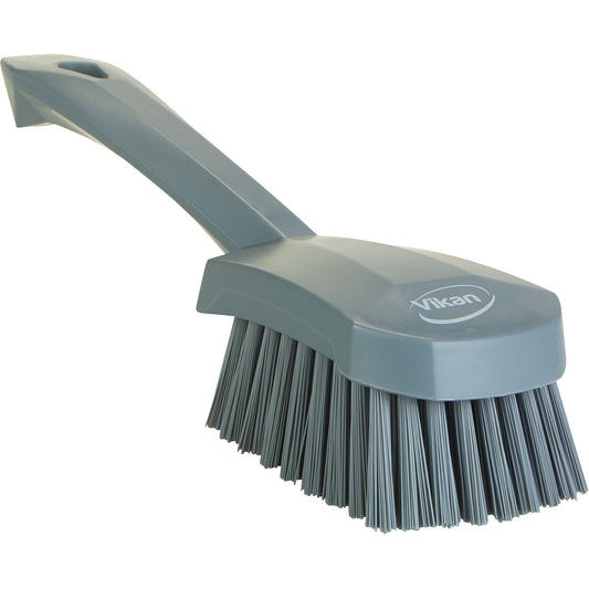 Short-Handled Churn Brush, Stiff Bristles, 10" Long, Grey