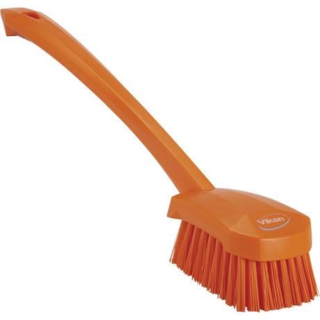 Long Handle Brush, Stiff Bristles, 15-1/2" Long, Orange