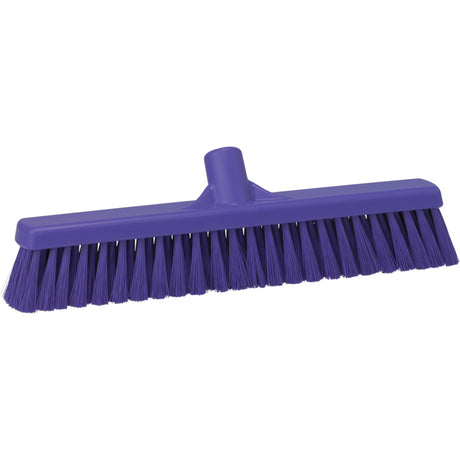 Combo Bristle Push Broom Head, Coarse/Fine Bristles, 16-1/2", Polyester, Purple