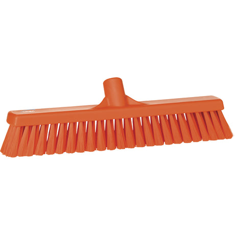 Small Particle Push Broom Head, Fine Bristles, 16-1/2", Polyester, Orange