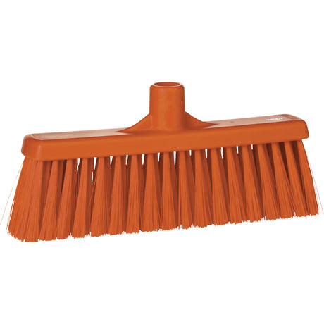 Upright Broom Head, Medium Bristles, 12", Polyester, Orange