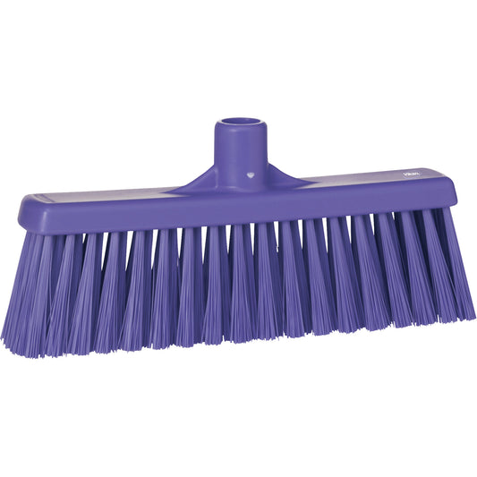 Upright Broom Head, Medium Bristles, 12", Polyester, Purple