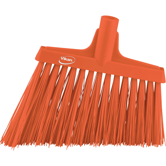 Angle Broom Head, X-Coarse Bristles, 12", Polyester, Orange
