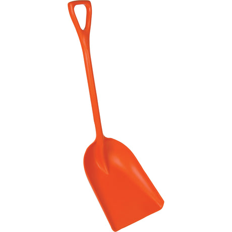 One-Piece Shovel, 14" x 17" Blade, 42-1/2" Length, Plastic, Orange