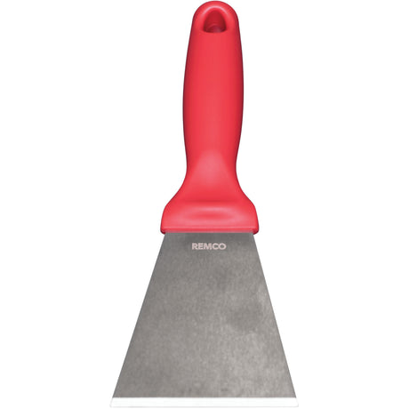 Large Stainless Steel Scraper, Red, 3" W x 9" L