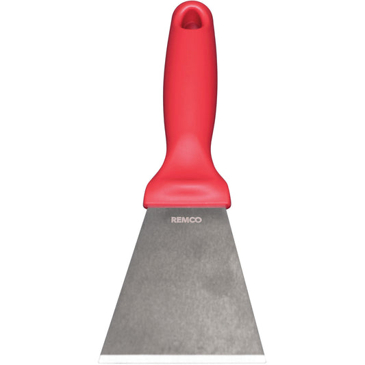 Large Stainless Steel Scraper, Red, 3" W x 9" L