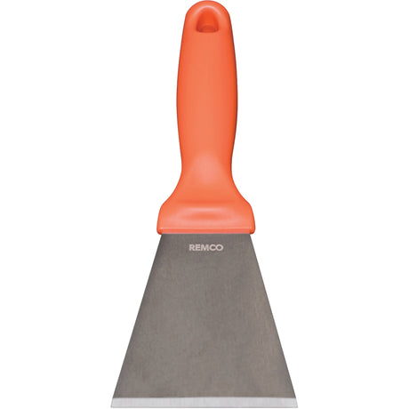 Large Stainless Steel Scraper, Orange, 3" W x 9" L