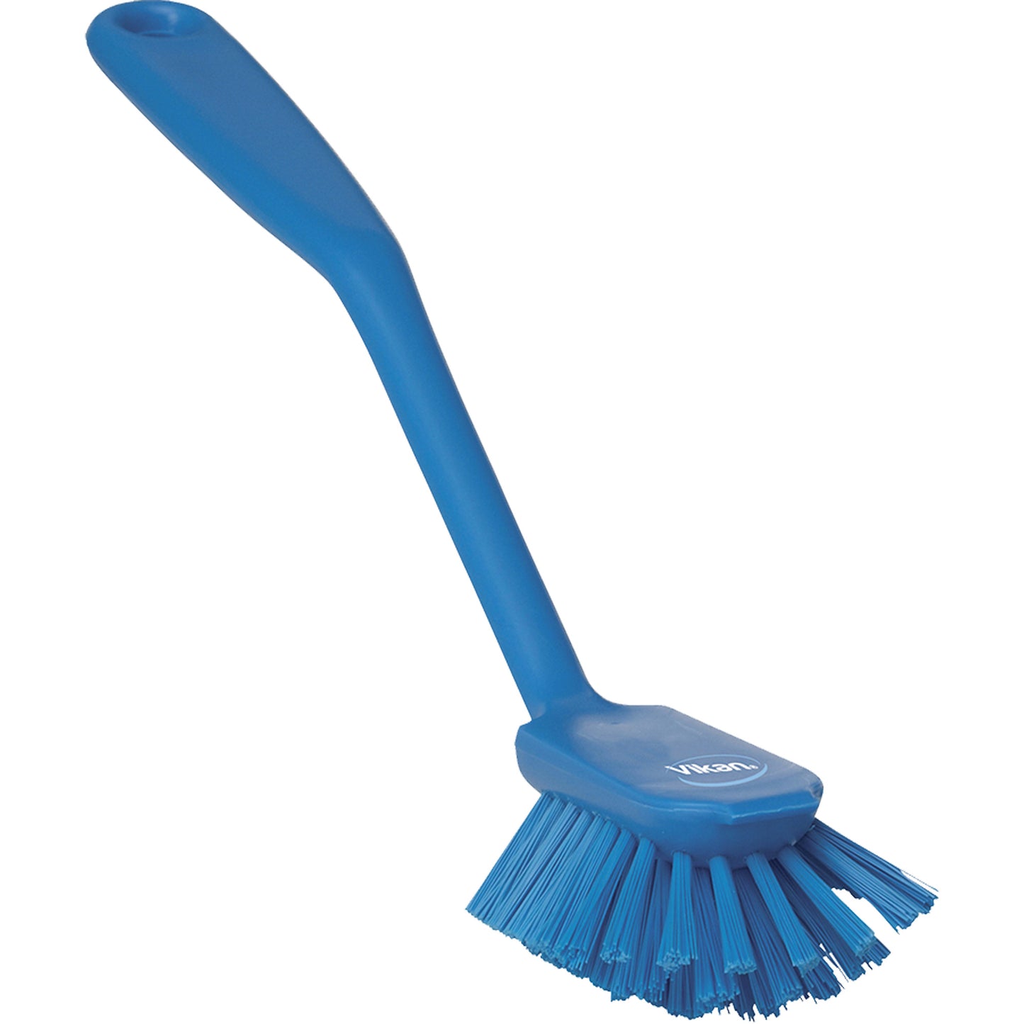 Dish Brush with Scraper, Medium Bristles, 11" Long, Blue