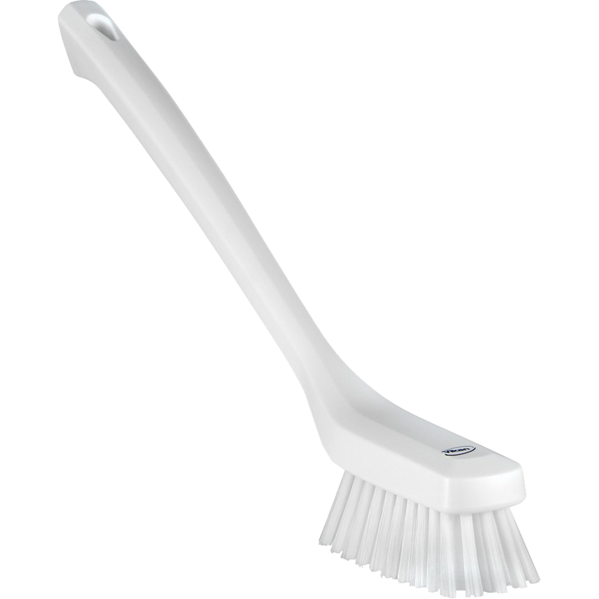 Narrow Long-Handle Cleaning Brush, Stiff Bristles, 16-1/2" Long, White