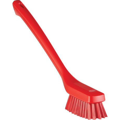 Narrow Long-Handle Cleaning Brush, Stiff Bristles, 16-1/2" Long, Red