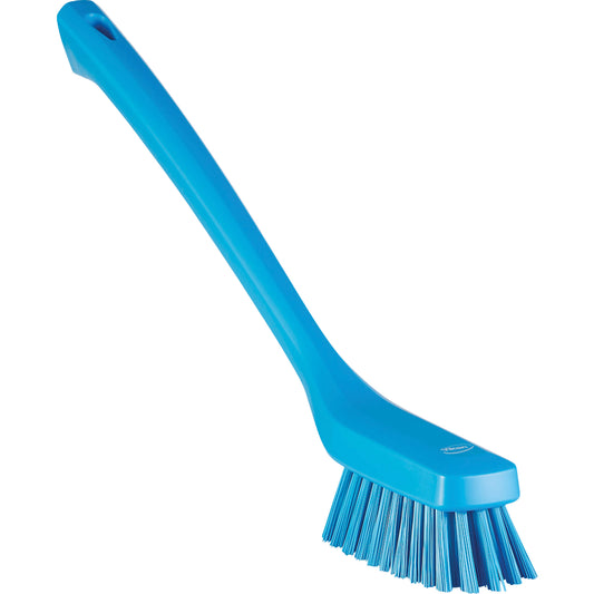 Narrow Long-Handle Cleaning Brush, Stiff Bristles, 16-1/2" Long, Blue