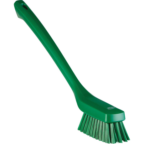 Narrow Long-Handle Cleaning Brush, Stiff Bristles, 16-1/2" Long, Green