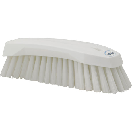 Large Angled Hand Brush, Stiff Bristles, 8" Long, White