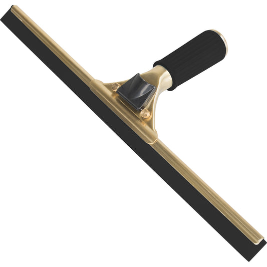 Handheld Window Squeegee, 18", Rubber, Brass Frame