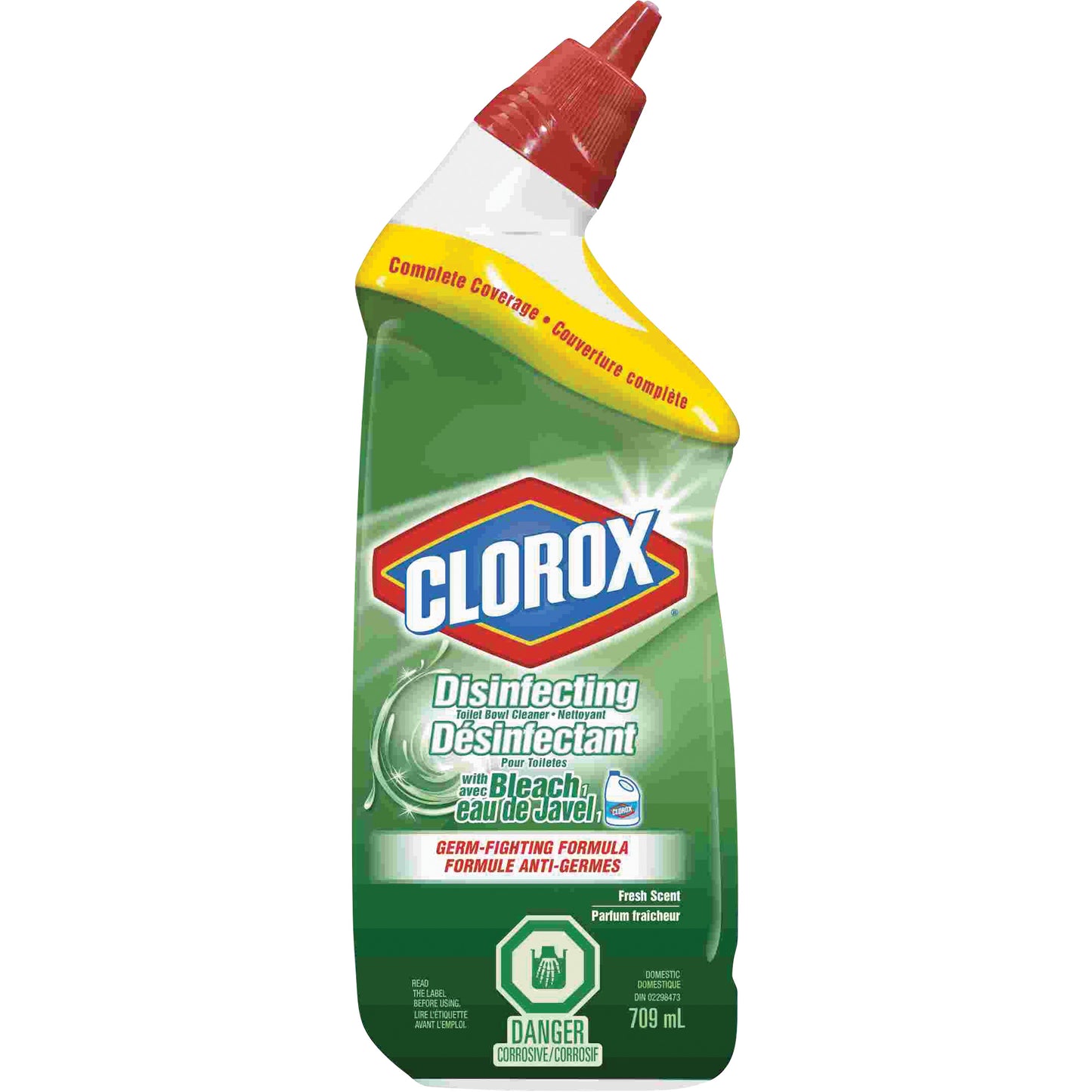 Disinfecting Toilet Bowl Cleaner with Bleach, 709 ml, Bottle