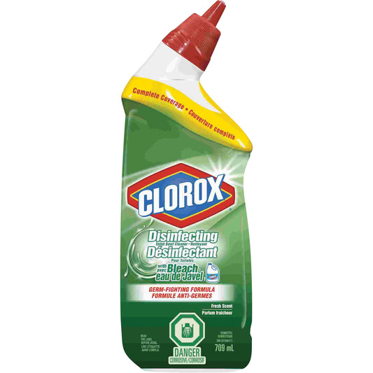 Disinfecting Toilet Bowl Cleaner with Bleach, 709 ml, Bottle