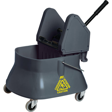 Champ™ Mop Bucket & Wringer, Down Press, 6.5 US Gal. (26 Quart)/7.5 US Gal. (30 Quarts), Grey