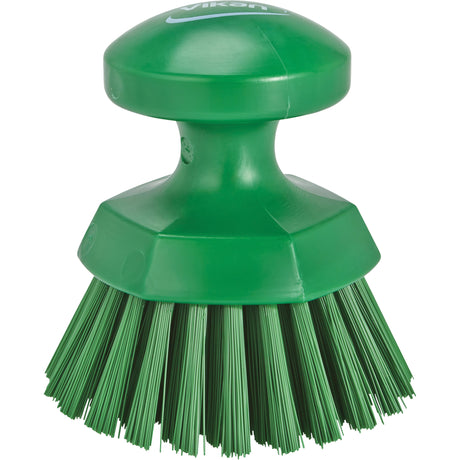 Round Hand Brush, Stiff Bristles, 5" Long, Green